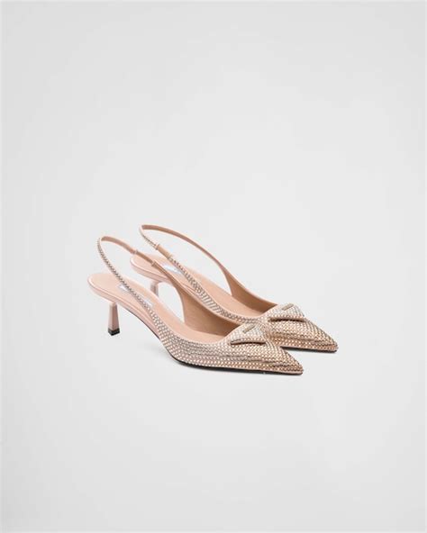 prada pumps nude|Nude Beige Satin Slingback Pumps .